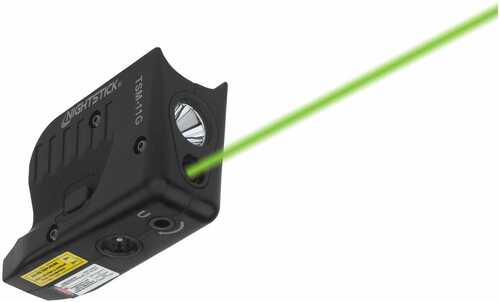 Nightstick Subcompact Weapon Light With Green Laser White Led 175 Lumens Rechargeable Li-Ion Battery Black Polyme